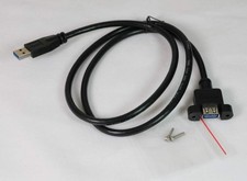 USB 3.0 Panel Mount Cable Single Port Bulkhead Cable Male-Female 3Ft picture