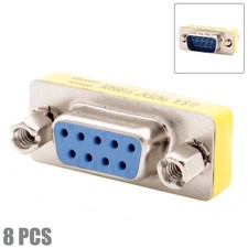 8x DB9 D-SUB 9 Pin RS232 Serial Male to Female Port Saver Adapter Connector Gold picture