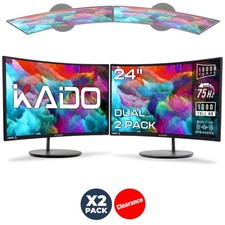 24 Inch Dual Curved Computer Monitors 2 Pack For Home Office Gaming 1500R 75Hz picture