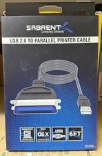 Sabrent USB 2.0 To Parallel Printer Cable CB-CN36 6 Ft. picture