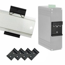 4PCS 35mm Universal DIN Rail Clip Black Medium Fixed Clamp 1.73