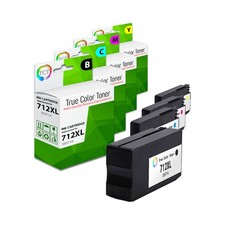 4Pk TCT Premium 712XL B C M Y Hi-Yield Compatible for HP DesignJet T650 T630 Ink picture