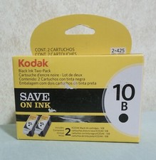Brand New Genuine Kodak 10B Black Ink Cartridge 2-Pack Two Pack NIB picture
