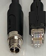 CAB-ETHRJ45-M12-30  Black   M12 to RJ-45 Ethernet cable, 8 pins, X-Code, 30ft picture