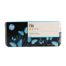 HP 730 YELLOW 300ml Cartridge P2V70A DESIGNJET T1600 T1700 T2600 EXP 06/2027+ picture