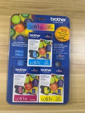 Brother LC61CL Ink Cartridges Three Pack CYAN MAGENTA YELLOW  Exp 8/2018 NEW picture