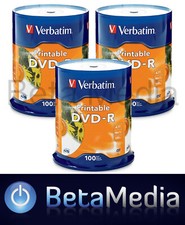 300 x Verbatim blank DVD-R 16x 4.7GB - White Inkjet Printable DVD Discs picture