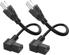 90 Degrees IEC320 C13 to NEMA 5-15P Power Cord - 3 Prong Universal 10A/125V picture