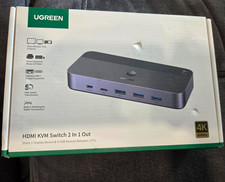 UGREEN HDMI KVM Switch Box 2:1 4K@60Hz Powered USB/USB-C 3ft picture