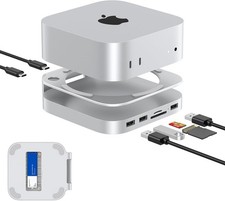 GEWOKLIY Mac mini M4 Dock, Aluminum Stand and Hub for Mac mini M4 and M4 Pro 202 picture