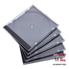 10.4 mm Standard Single Clear CD Jewel Case with Assembled Black Tray, 25 Pack picture