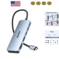 High-Speed 10Gbps USB C Hub: 4-Port Adapter for MacBook, iPad, Dell & HP picture