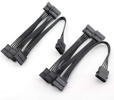 MEETOOT 2Pcs IDE to SATA Power Cable IDE Large 4 Pin to PC Server Hard Drive 15 picture