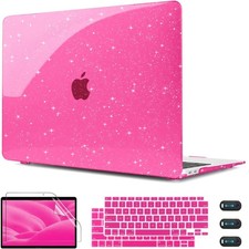 Sleeve for MacBook Air 13 inch 2021 2020 2019 2018 Sparkly Hot Pink Hard Shell picture
