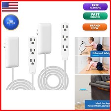LIDER Flat-Face Outlet Extender 3 Receptacles 8ft Cord 1625W 2-Pack picture