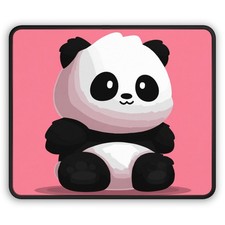 Kawaii Panda Pink Gaming Mouse Pad | Cute Cartoon Panda Desk Mat picture