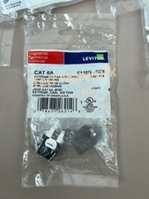 10 PACK Leviton 6110G-RE6 CAT6A Network Jack Extreme Black 10 Gigabit Keystone picture