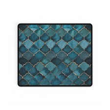 Teal Marble Moroccan Tile Desk Mat | Large Mouse Pad picture