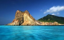 Landscape sea cliff island tropical nature taiwan asia Custom Gaming Mat Desk picture