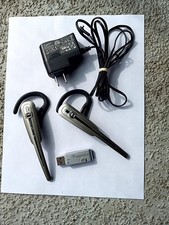 Two Plantronics Calisto B70 USB Headsets one Dongle picture