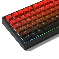 PBT Double Shot Shine Through Custom Keycaps Cherry Profile Red Black picture