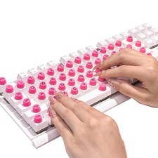 Majeree 64 Pcs Keyboard for Long Nails with Letters, 64PCS, Pink- picture