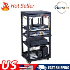 IT Equipment Rack Open Frame 12U 15U 20U Casters Shelves Included picture