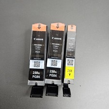 Canon Genuine PGI-250XL PGBK Black Inkjet Cartridge and 251 Yellow Bundle picture
