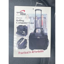 Black Rolling Laptop Briefcase Travel Bag Trolley Wheels Retractable Handle picture