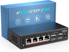 6 Port 2.5G Unmanaged Ethernet Switch 4x 2.5G Base-T 2x 10G SFP Fanless Desktop picture