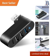 Ultimate USB Hub: 4 Ports with High-Speed Transfer & Rotatable USB C for Devices picture