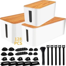 Cable Management Box 3 Pack with 125PCS Cable Management Kit for Power Strip ... picture