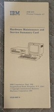 Vintage 1985 IBM 3270 PC Hardware Maintenance and Service Summary Card Pamphlet  picture