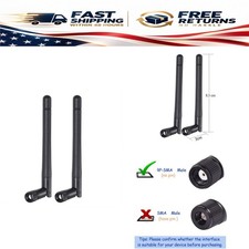 Bingfu Dual Band WiFi Antenna 2.4GHz 5GHz 5.8GHz 3dBi RP-SMA Male MIMO 2-Pack picture