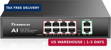 8 Port Full Gigabit PoE Switch, 8 PoE+ Ports @120W, 2*Uplink Port, Plug & picture
