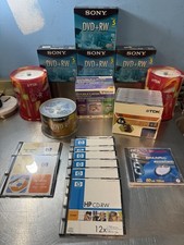 Large Burnable Lot over 80 DVDs & 200 CDs NEW Sony, TDK, Verbatim Look picture