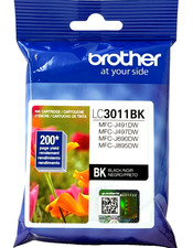 New Genuine Brother LC3011 Black Ink Cartridges MFC-J497DW In Date 2027-2028 picture
