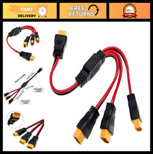 12AWG XT60 Y Splitter Cable 1 Female to 3 Male Parallel Connector Adapter for So picture