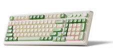 NEW AULA S99 Wireless Mechanical Gaming Keyboard Green + Light Cream picture