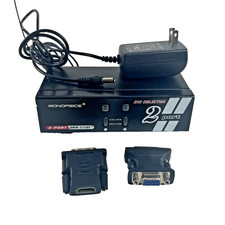 Monoprice 2 Port DVI Selector DRM-1712F+ Switch + Adapters HDMI VGA picture