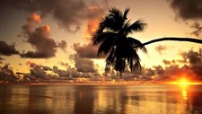 Landscape hawaii beach sunset clouds sea nature Custom Gaming Mat Desk picture