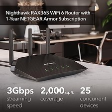 NETGEAR NIGHTHAWK WIFI 6 ROUTER 4-STREAM GIGABIT ROUTER AX3000 DUAL-BAND - picture