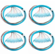 4 PCS LCOM3 12 Pigtail Strand Multimode OM3/OM4 50/125 LCUPC 1.5 Meter picture