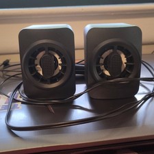 2Boom Gaming Speakers with Volume Control 3 1/2” x 2 1/2” Wired D2 picture
