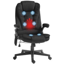 Office Chair Executive 6 Point Vibration Massage Velvet Black 921-171V86BK picture