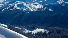 Landscape nature mountains forest water winter clouds Custom Gaming Mat Desk picture