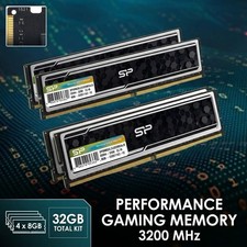Silicon Power 32GB Kit 4x8GB DDR4-3200 CL16 UDIMM Desktop RAM SP008GXLZU320BSAJ5 picture
