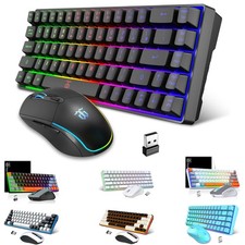 Snpurdiri 60% Wireless Gaming Keyboard & Mouse Combo, 68Key Backlit Rechargeable picture