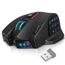 UtechSmart Venus Pro Wireless MMO Gaming Mouse - 16000 Medium, Classic black picture