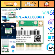 WiFi 6E Mini PCI-E Card 5374Mbps, Bluetooth 5.3, 802.11AX, Dual Band Adapter picture